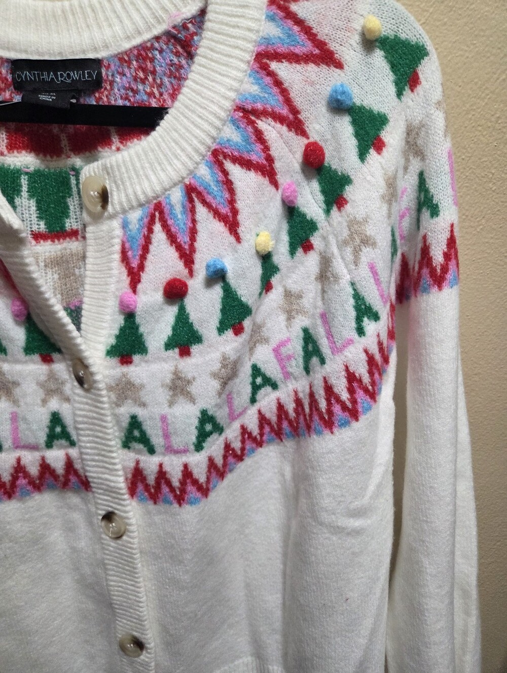 Cynthia Rowley Eden Holiday Fair Isle Sweater Size XL - Picture 3 of 6